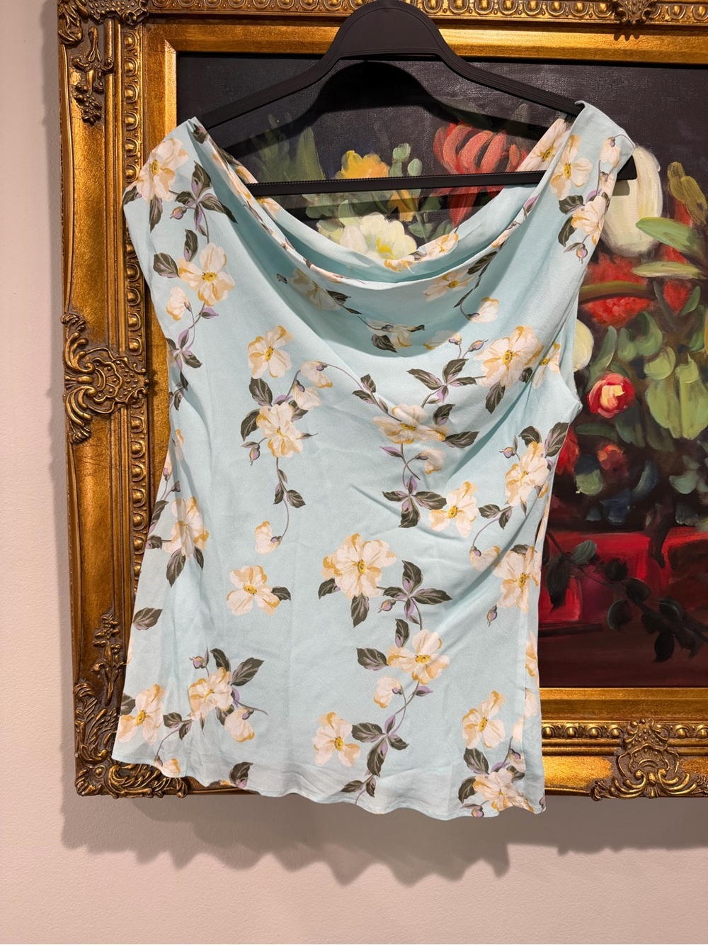 Favorite Daughter One-Shoulder Floral Camisole in Light Blue - Picture 3 of 5